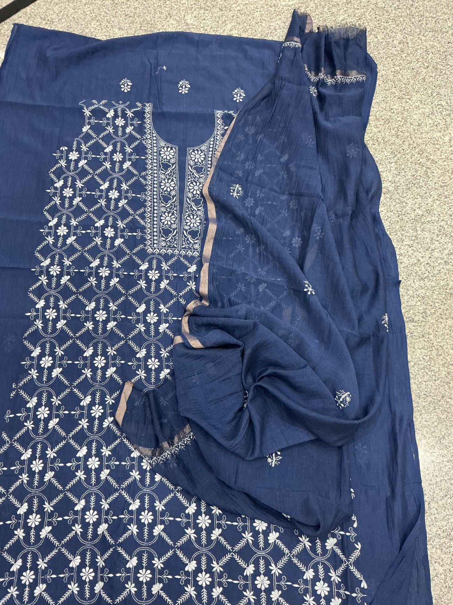 Premium fine chikankari suit with dupatta