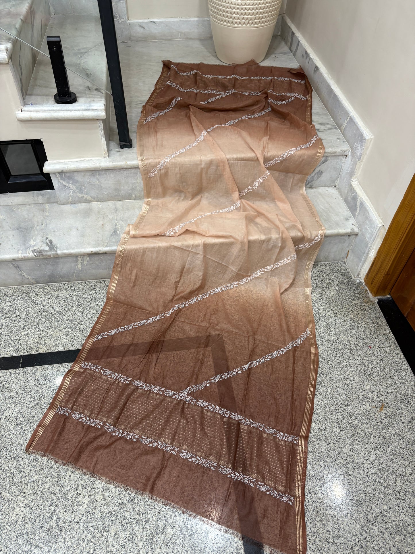 Premium pur mal chanderi semi stitched suit with dupatta
