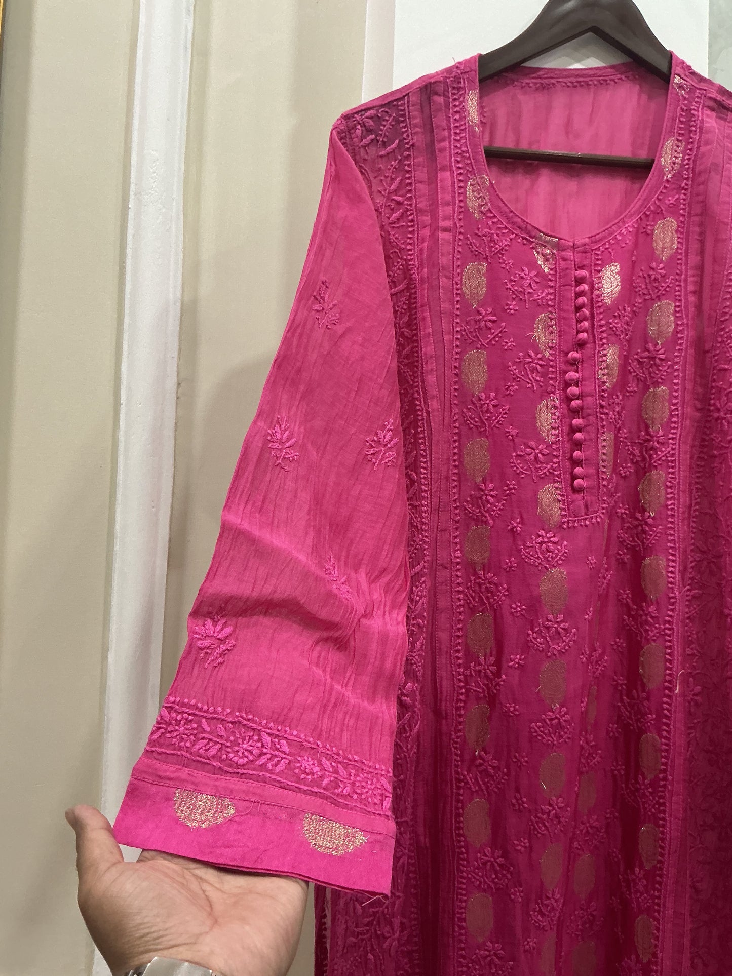 Designer premium kurti on pure mal chanderi fabric