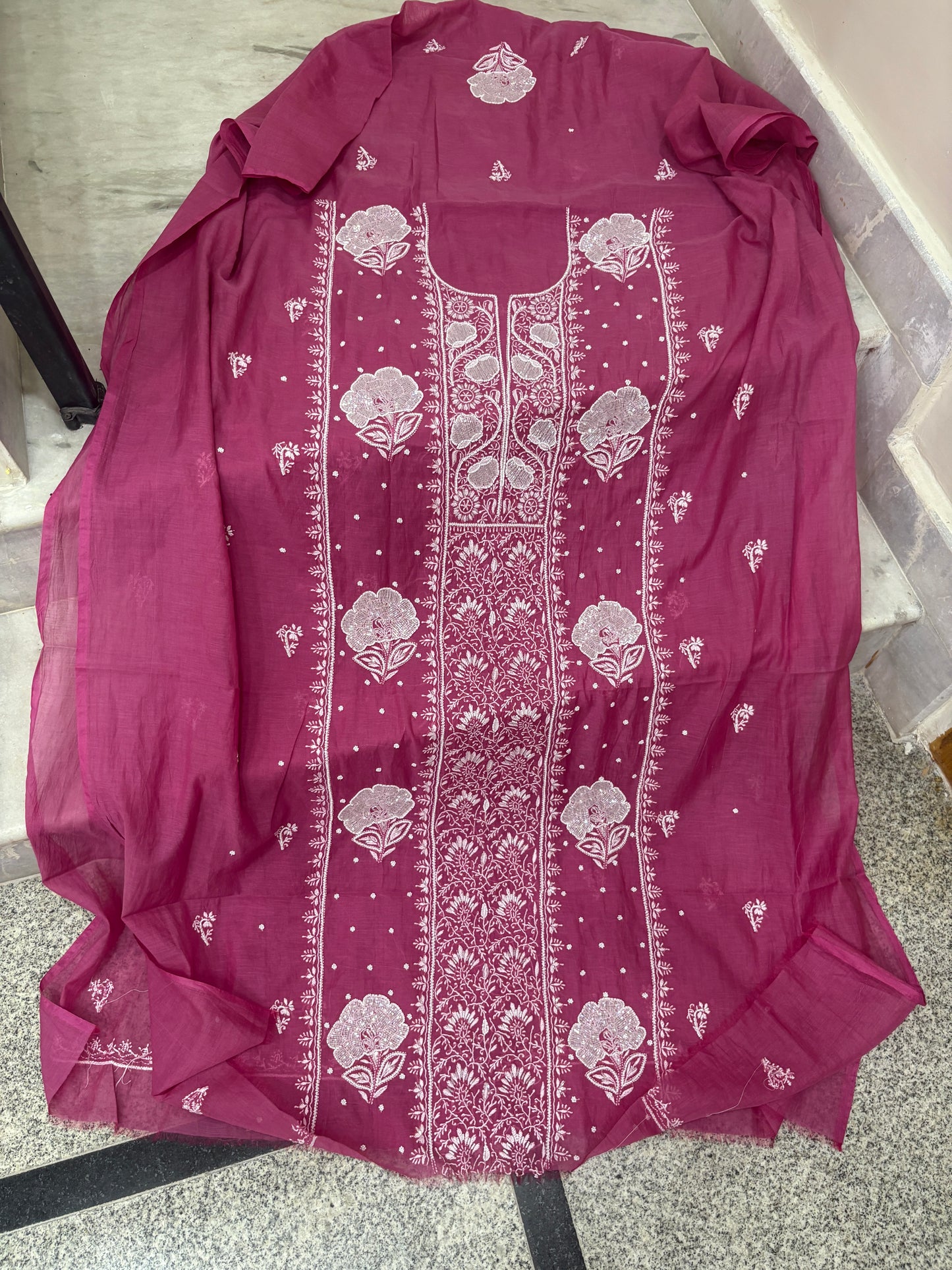 Premium heavy chikankari suit with pearl work