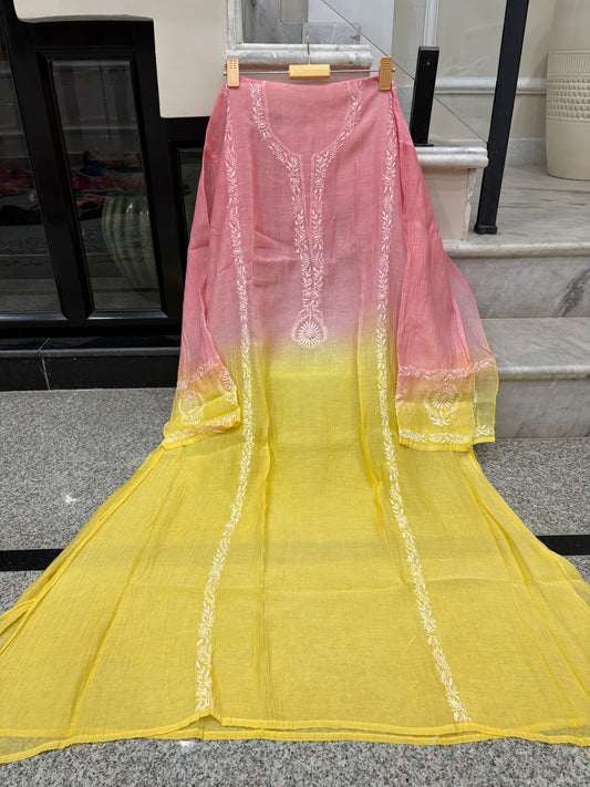 Premium pure mal chanderi semi stitched set with dupatta