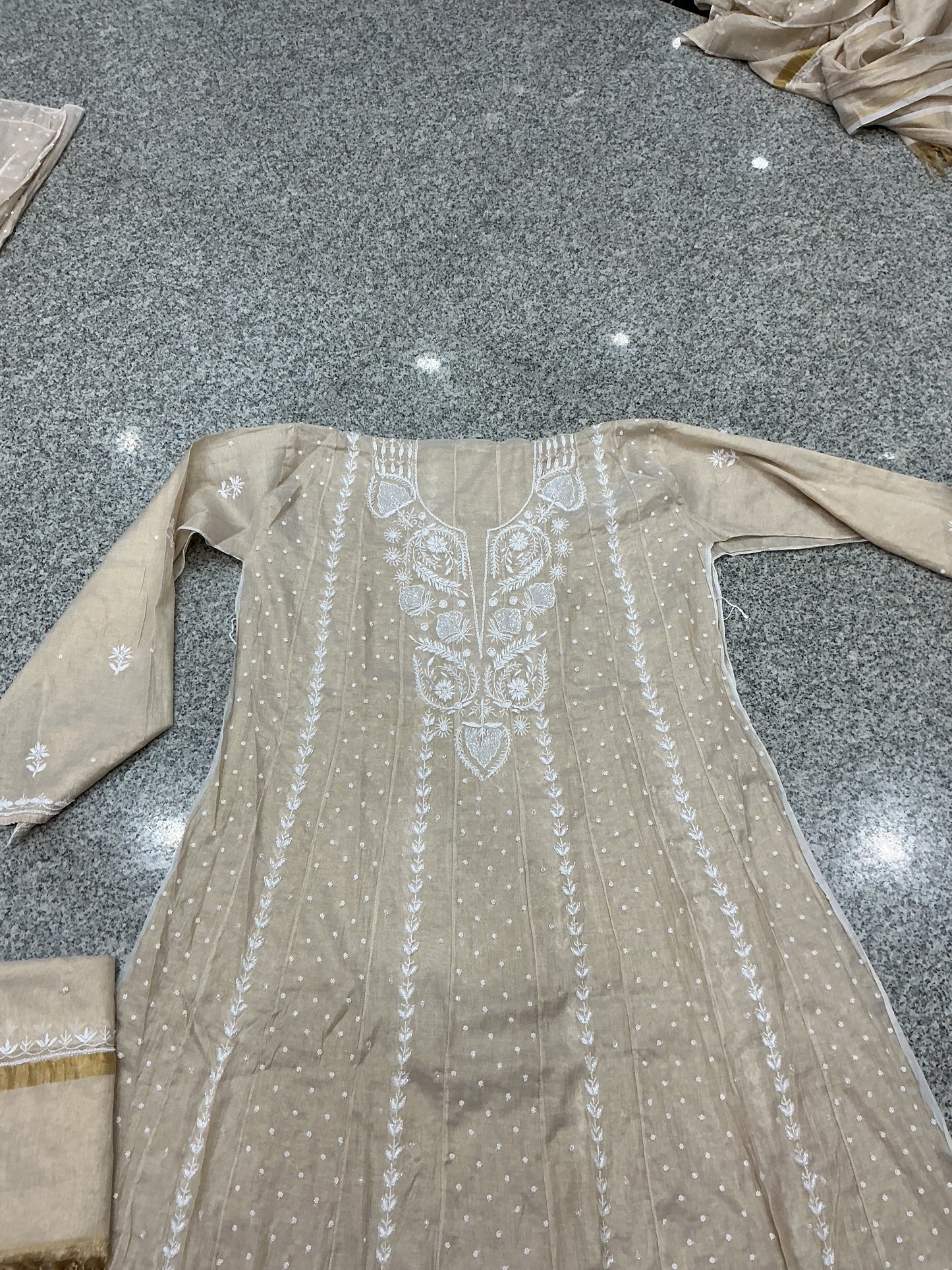 Premium chikankari Anarkali with dupatta