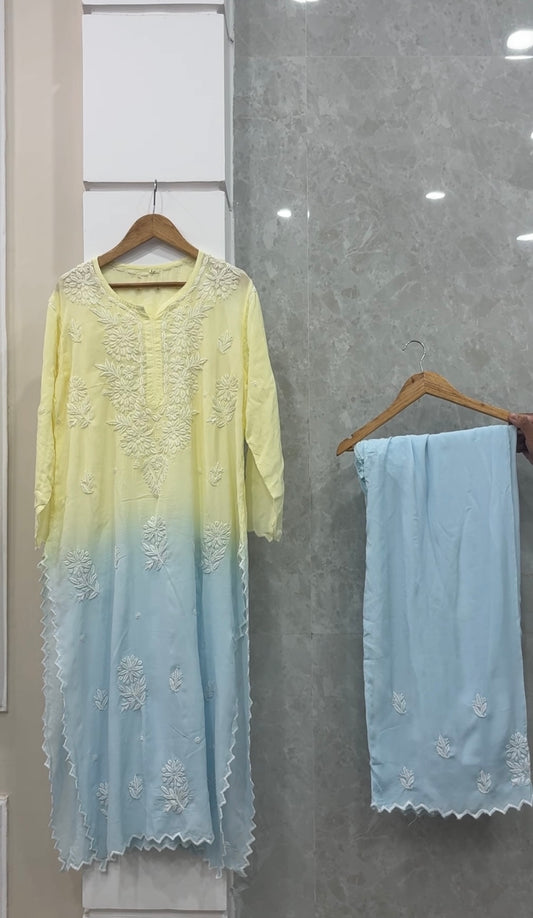 Cutwork set chikankari