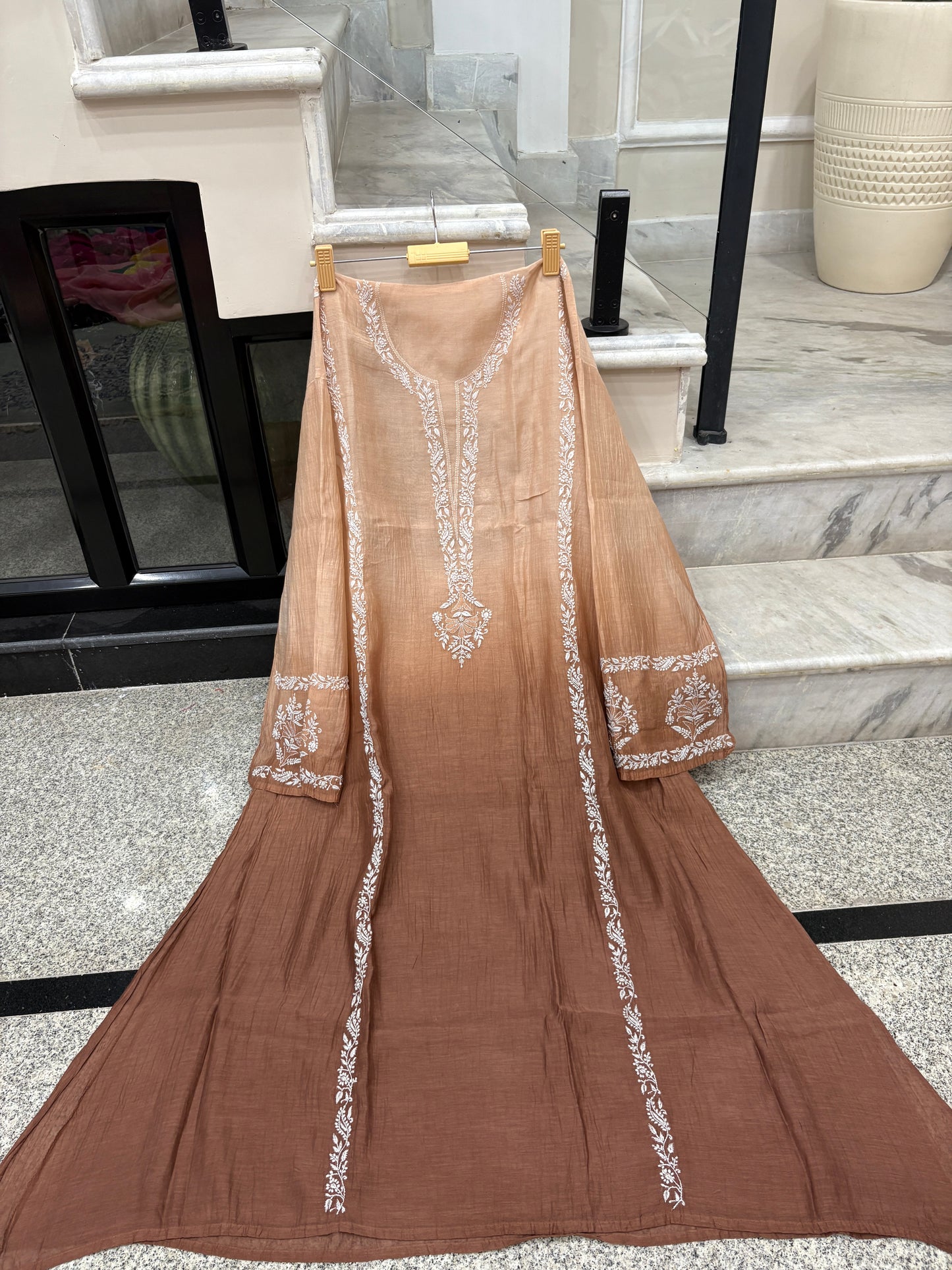 Premium pur mal chanderi semi stitched suit with dupatta