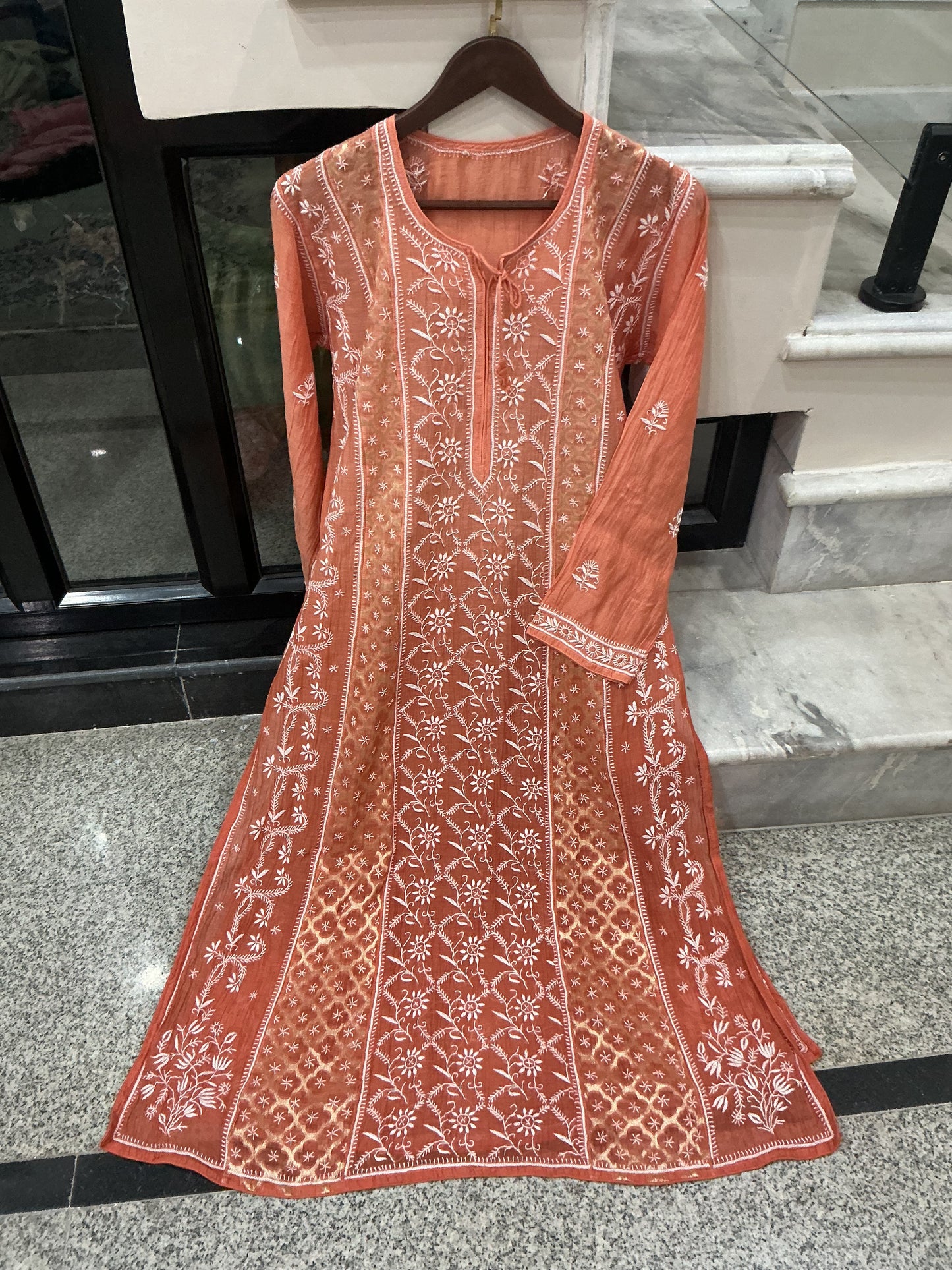 Designer chikankari kurti premium design with Banarasi broket