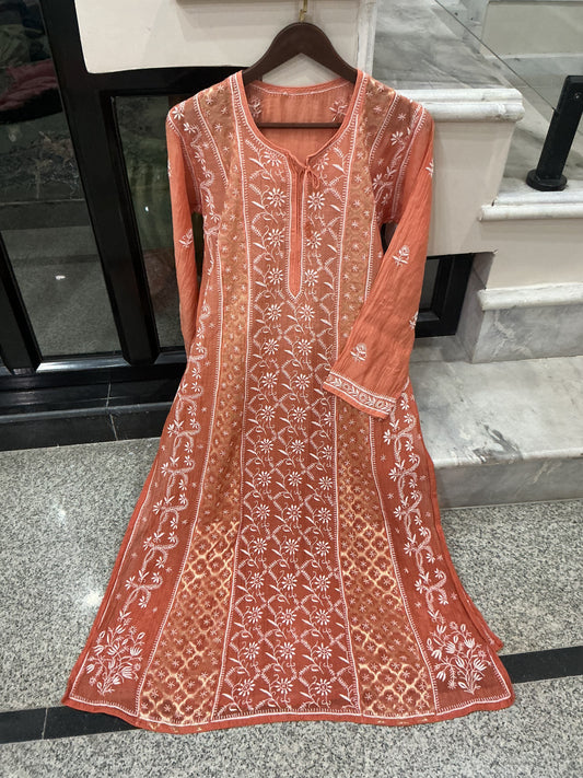 Designer chikankari kurti premium design with Banarasi broket