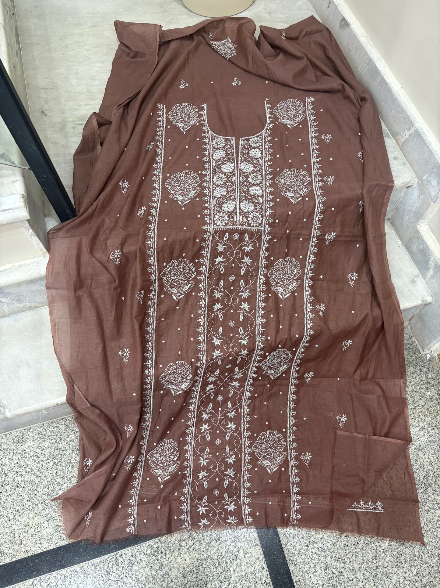 Premium heavy chikankari suit with pearl work