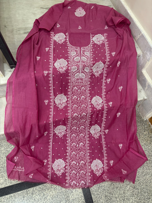 Premium heavy chikankari suit with pearl work