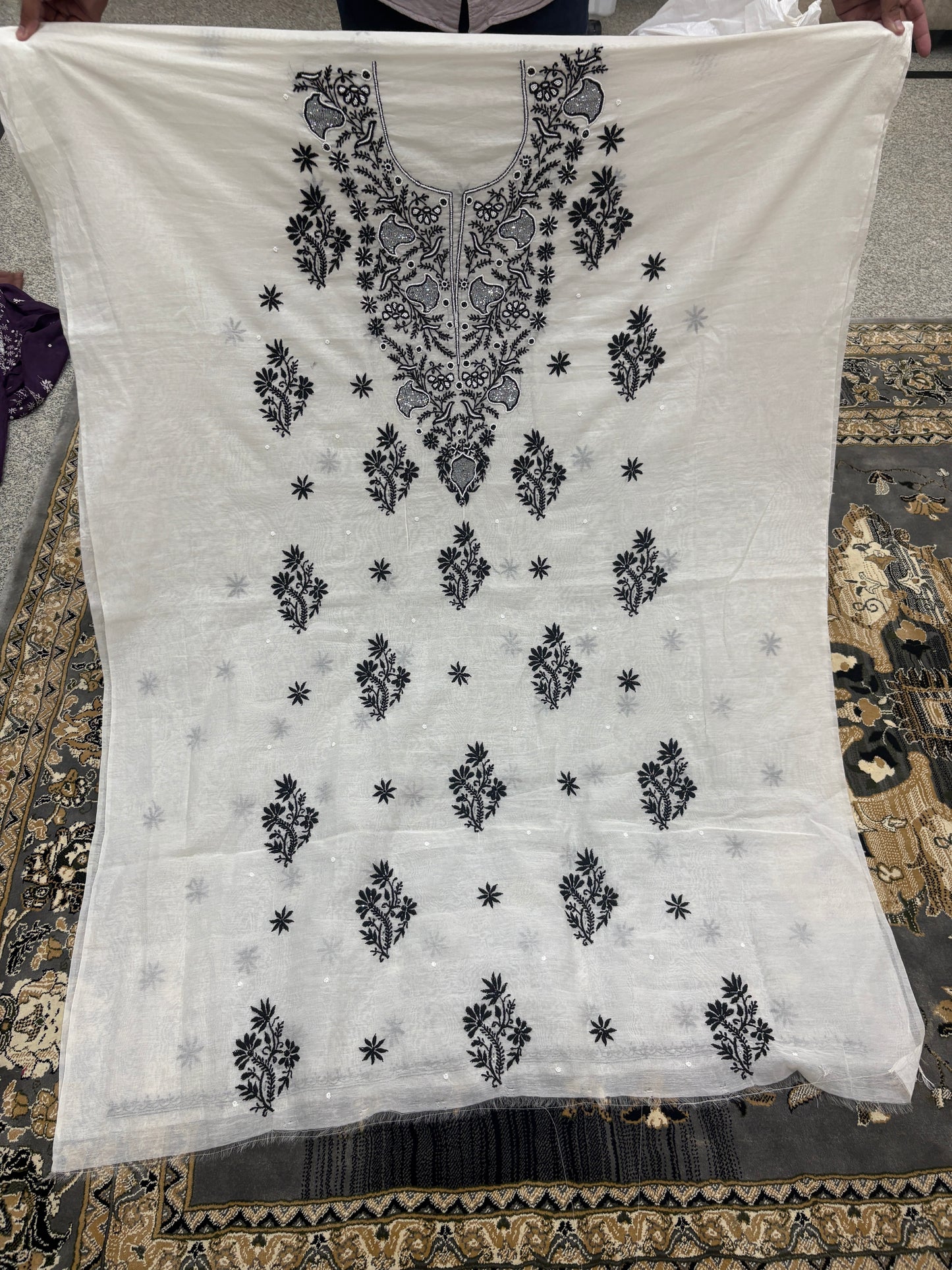 Designer Gala boota suit with pearl work and dupatta