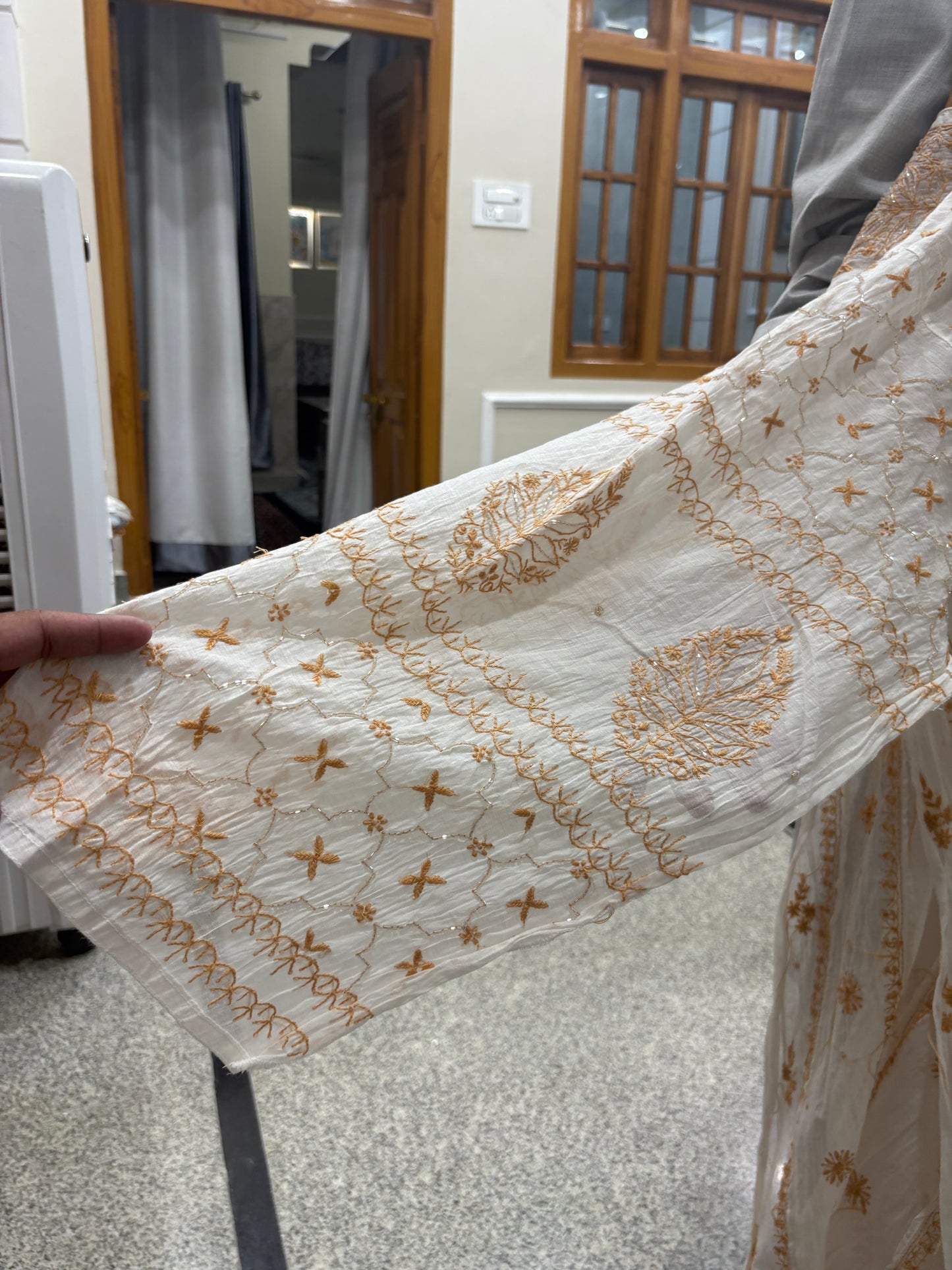 Premium Anarkali with pearl work on it
