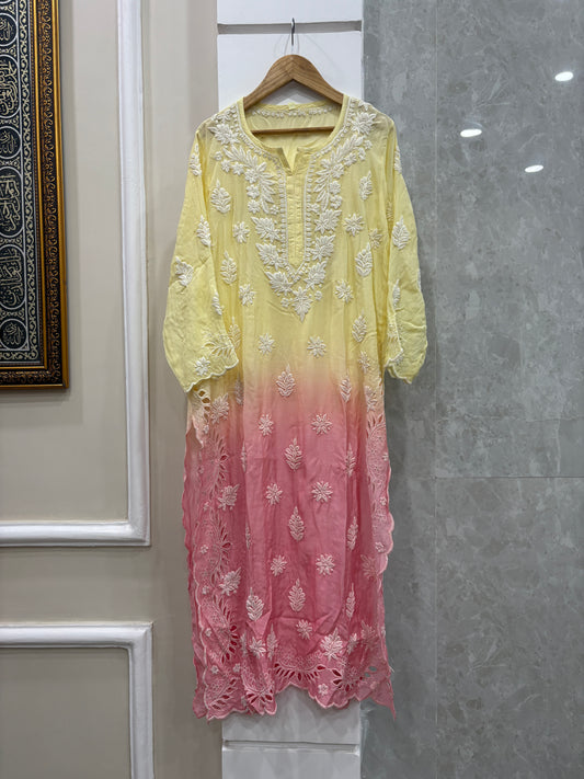 Chikankari cutwork kurti