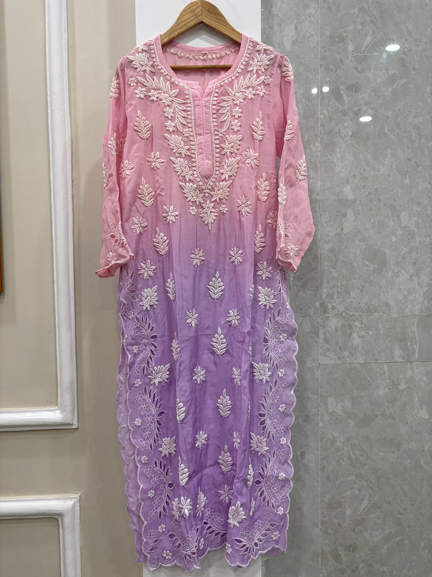 Chikankari cutwork kurti