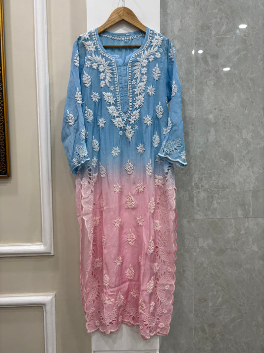Chikankari cutwork kurti